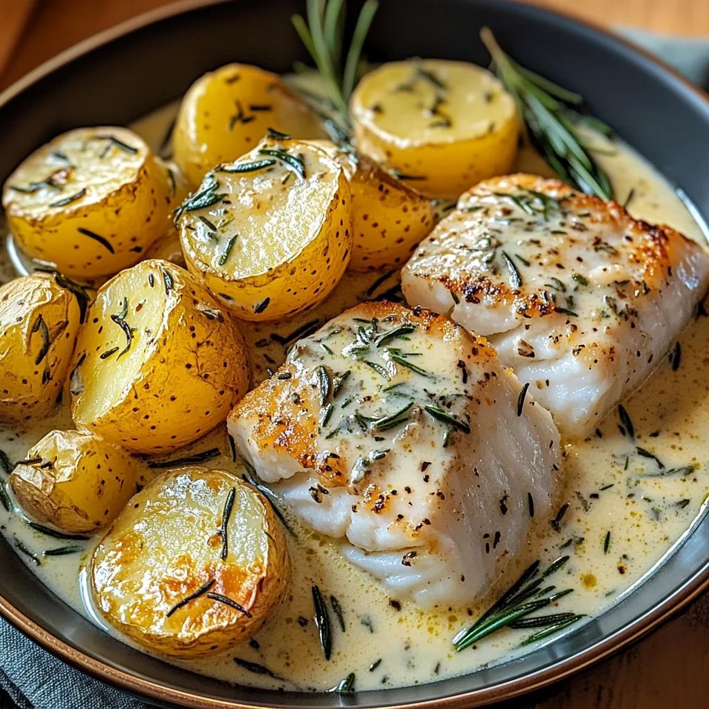 Cod & Potatoes in Rosemary Cream Sauce