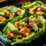 Honey Lime Chicken & Avocado Lettuce Cups