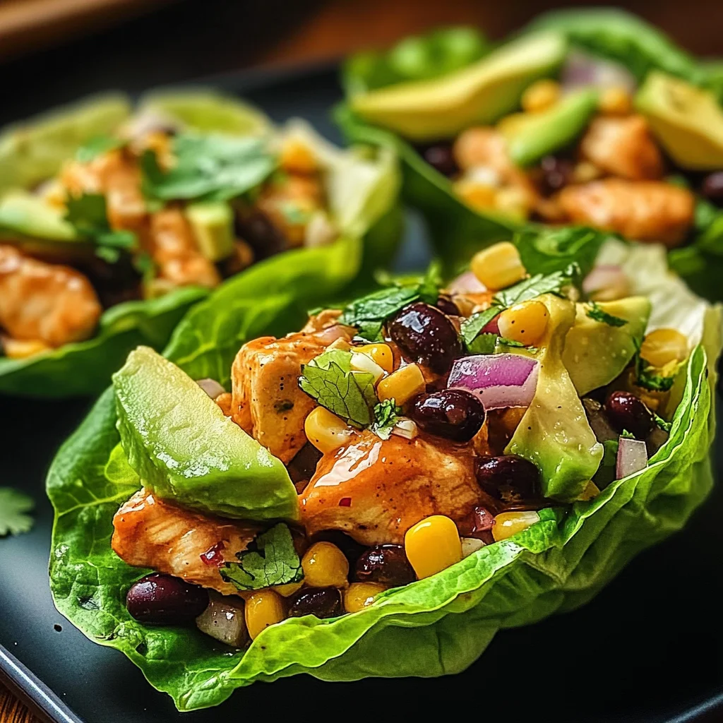 Honey Lime Chicken & Avocado Lettuce Cups