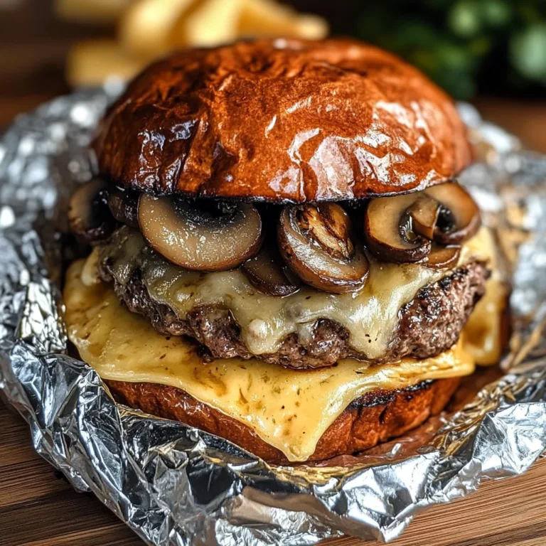 Mushroom and Swiss Burger Foil Packets