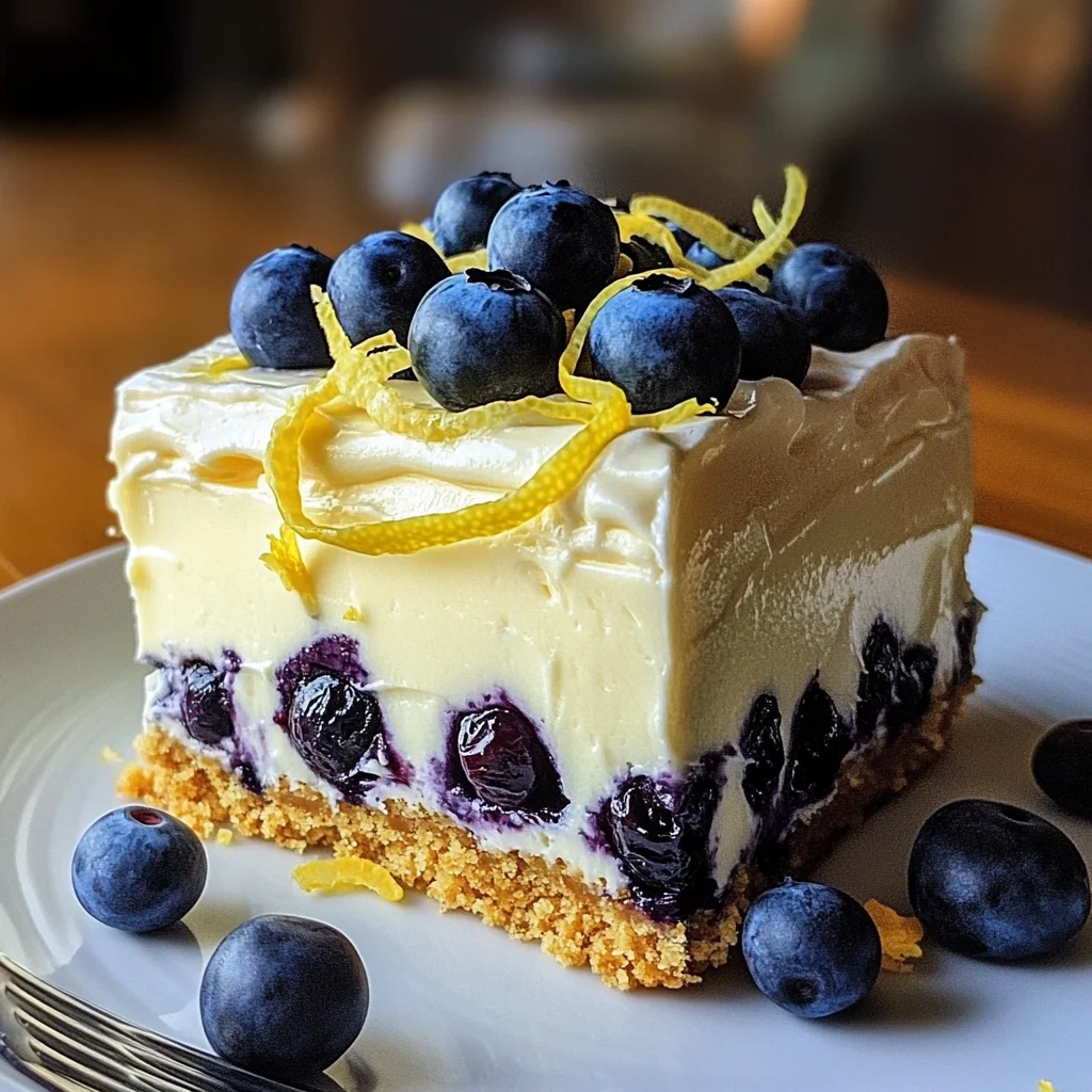 No-Bake Lemon dazzling Blueberry cream Cake
