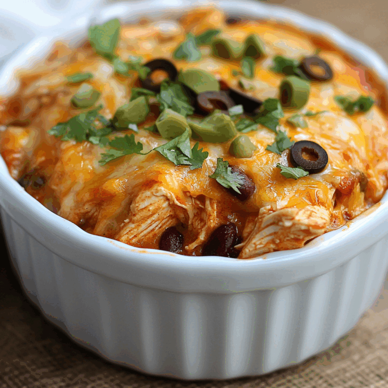Crockpot Chicken Enchilada Casserole