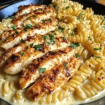 Cajun Garlic Chicken with Creamy Mozzarella Alfredo Twisted Pasta