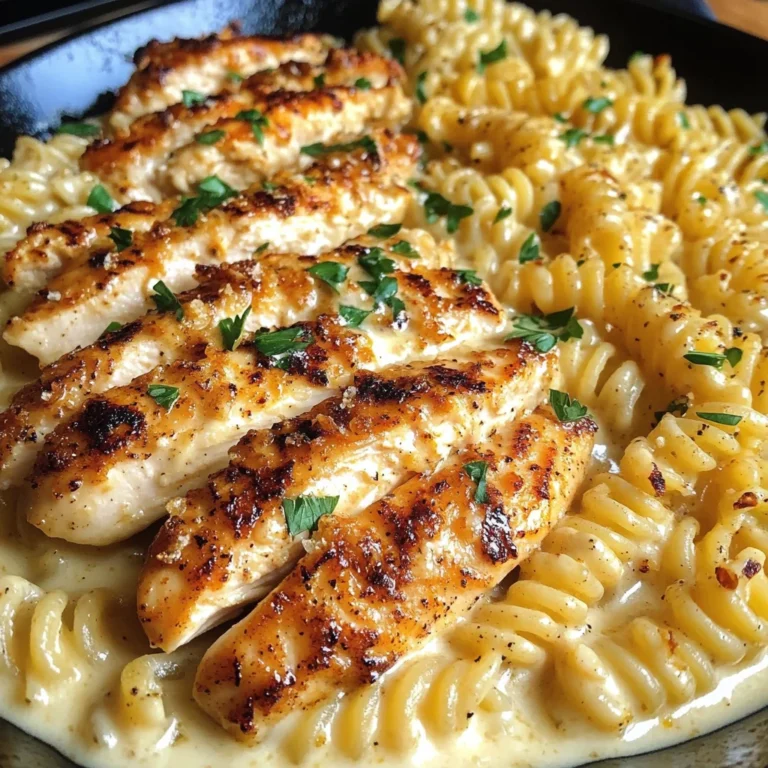 Cajun Garlic Chicken with Creamy Mozzarella Alfredo Twisted Pasta