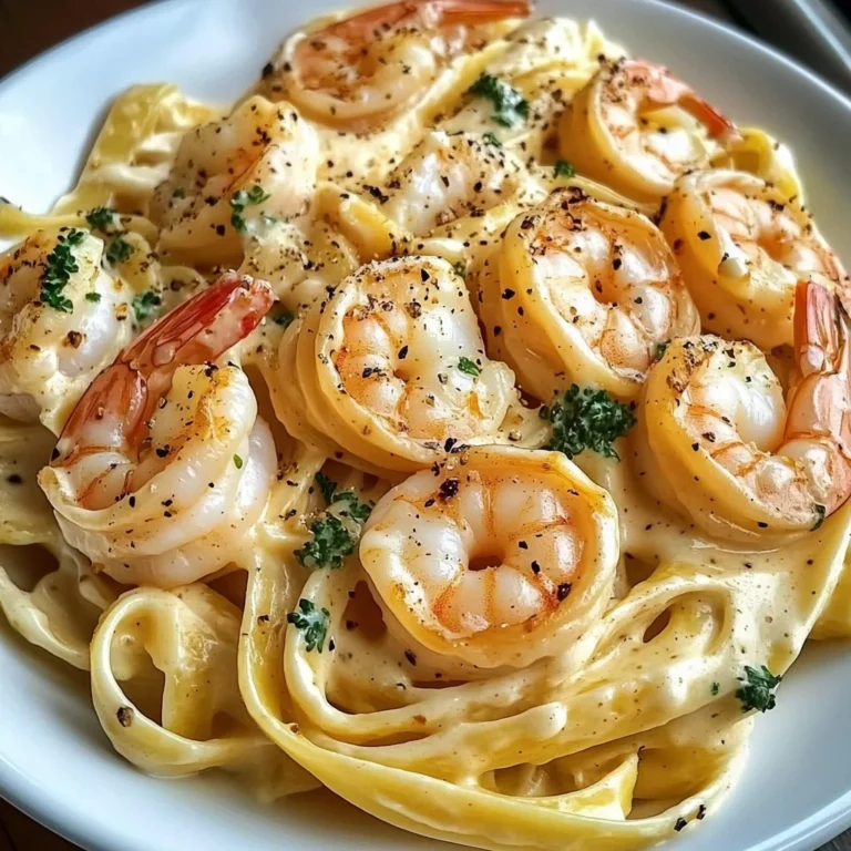 Creamy Garlic Shrimp Alfredo Pasta