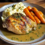 Creamy Herb Roasted Chicken with Mashed Potatoes and Honey-Glazed Carrots