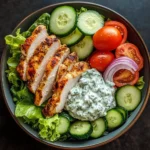Greek Chicken Salad Bowl with Tzatziki