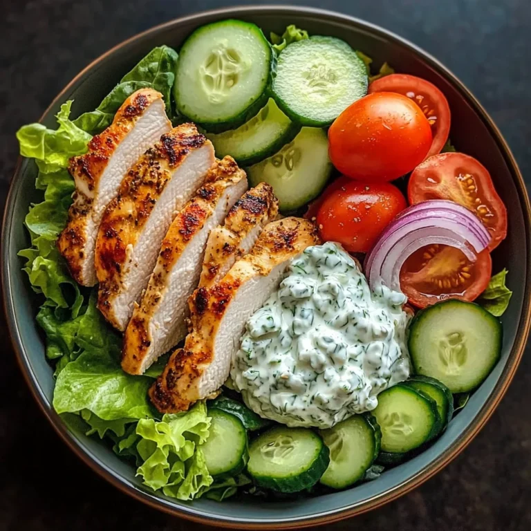 Greek Chicken Salad Bowl with Tzatziki