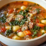 Italian Vegetable Soup with Spicy Sausage