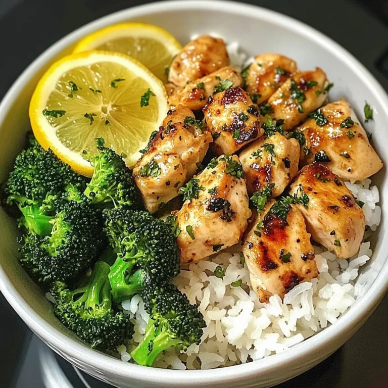 Lemon Garlic Chicken Bowl with Broccoli & Jasmine Rice