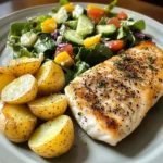 Lemon Pepper Fish with Herb Potatoes & Garden Salad