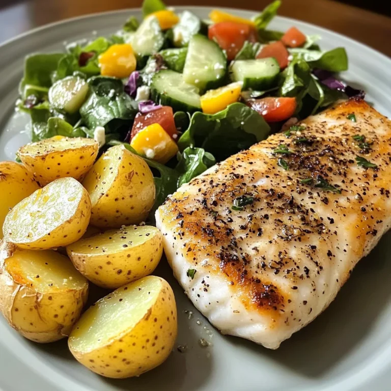 Lemon Pepper Fish with Herb Potatoes & Garden Salad