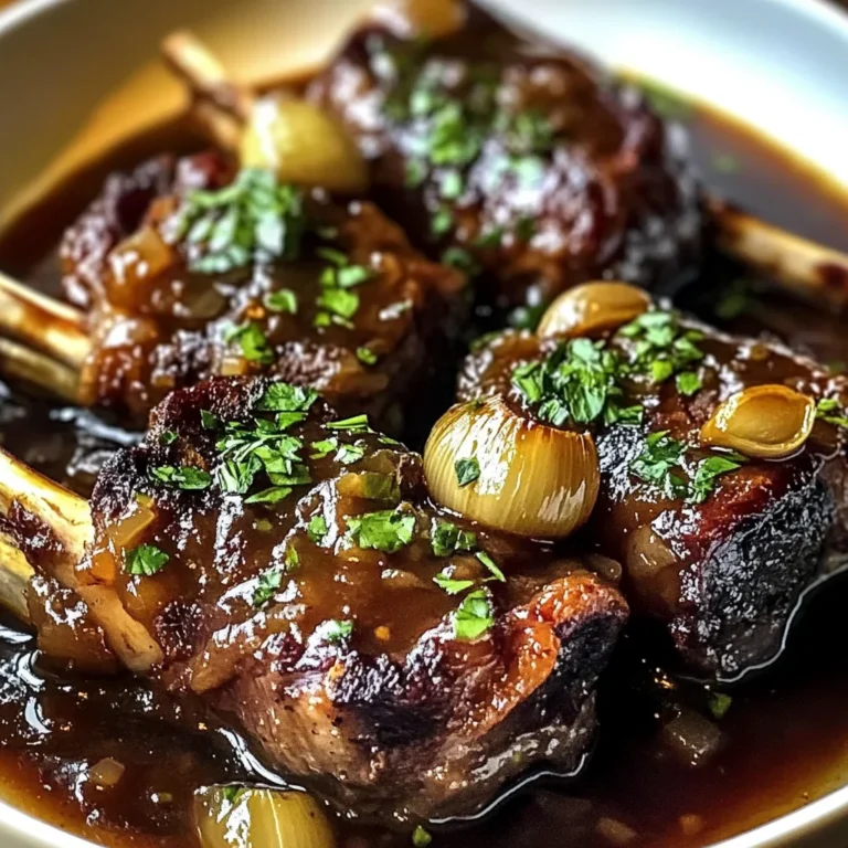 Red Wine Lamb Shanks with Garlic & Onions
