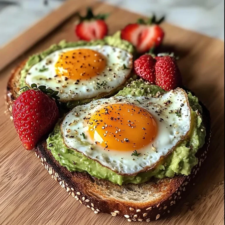 Sunny Avocado Egg Toast with Sweet Strawberries