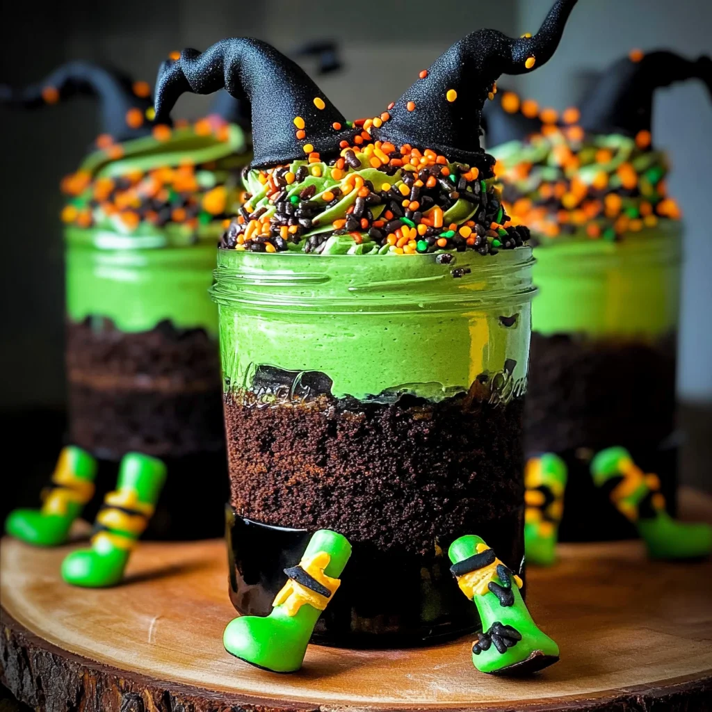 Witches Brew Halloween Cake Jars
