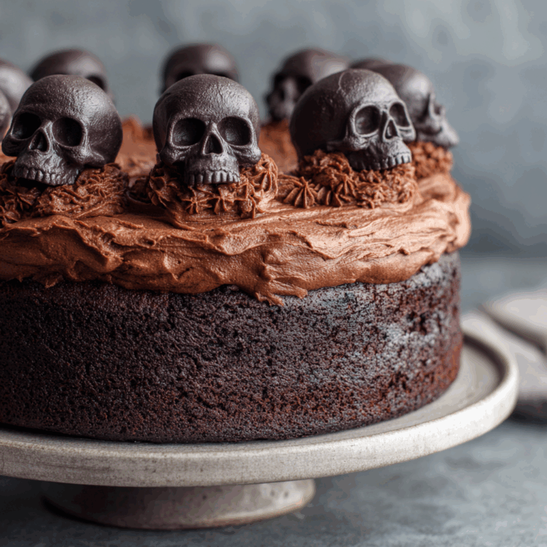 High Altitude Ginger Chocolate Skull Cake for Halloween