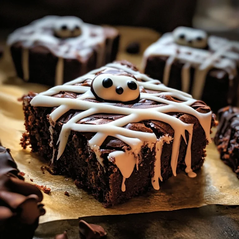 spooky mummy brownies
