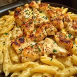 Cheesy Chicken Penne in Garlic Butter Parmesan Sauce