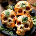 Cheesy Halloween Pizza Skulls