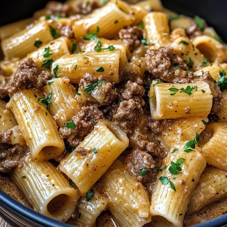 Creamy Garlic Beef Pasta