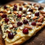 Crispy Flatbread with Brie, Cranberries & Toasted Almonds