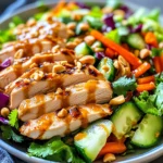 Crunchy Thai Chicken Salad with Peanut Dressing