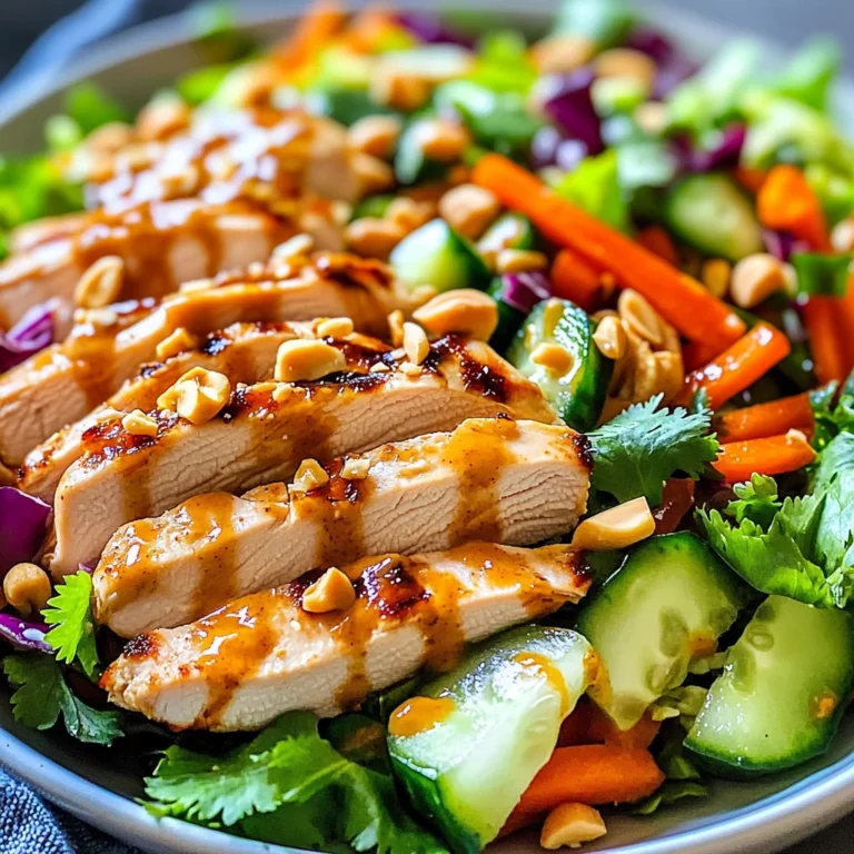 Crunchy Thai Chicken Salad with Peanut Dressing