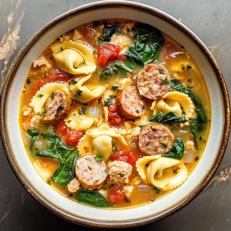 Easy Sausage Spinach Tortellini Soup