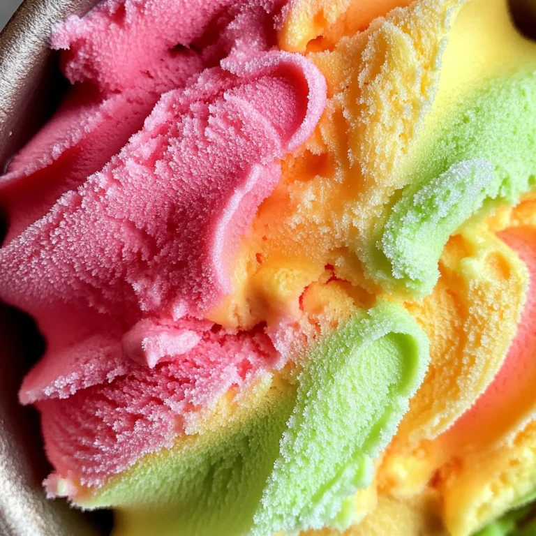 Homemade Rainbow Sherbet
