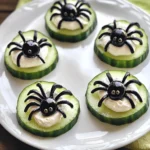 Keto Spider Cucumber Appetizer Bites
