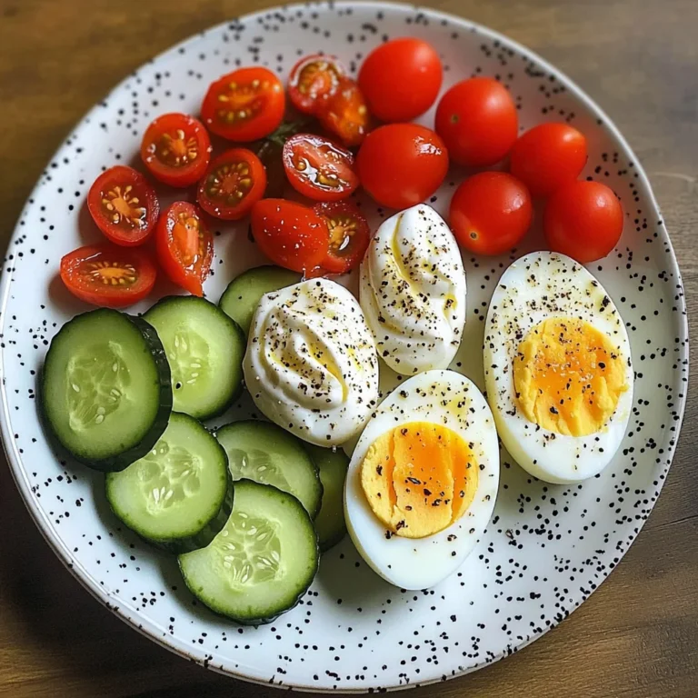 Mediterranean Egg Plate with Fresh Veggies & Cream Cheese