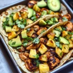 One Pan Chicken & Pineapple Tacos