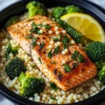 Salmon & Couscous Meal Prep with Roasted Broccoli