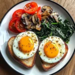 Savory Breakfast Plate with Soft Eggs, Toast & Greens
