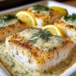 Baked Cod with Lemon-Dill Sauce