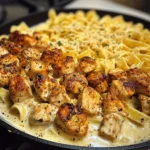Cajun Chicken Alfredo Fettuccine Pasta with Velveeta Sauce