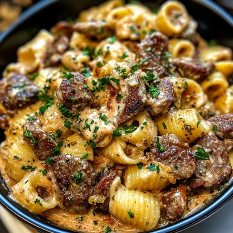 Decadent Beef and Pasta in Creamy Garlic Alfredo