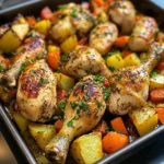 Garlic Herb Chicken Drumsticks with Roasted Veggies