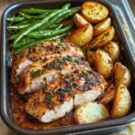 Garlic Herb Chicken with Roasted Potatoes & Green Beans