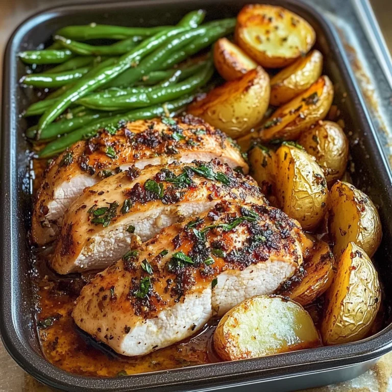 Garlic Herb Chicken with Roasted Potatoes & Green Beans