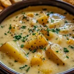 Hearty Cheddar Garlic Herb Potato Soup Recipe