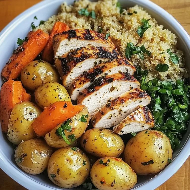 Herb Grilled Chicken with Roasted Potatoes, Carrots & Quinoa