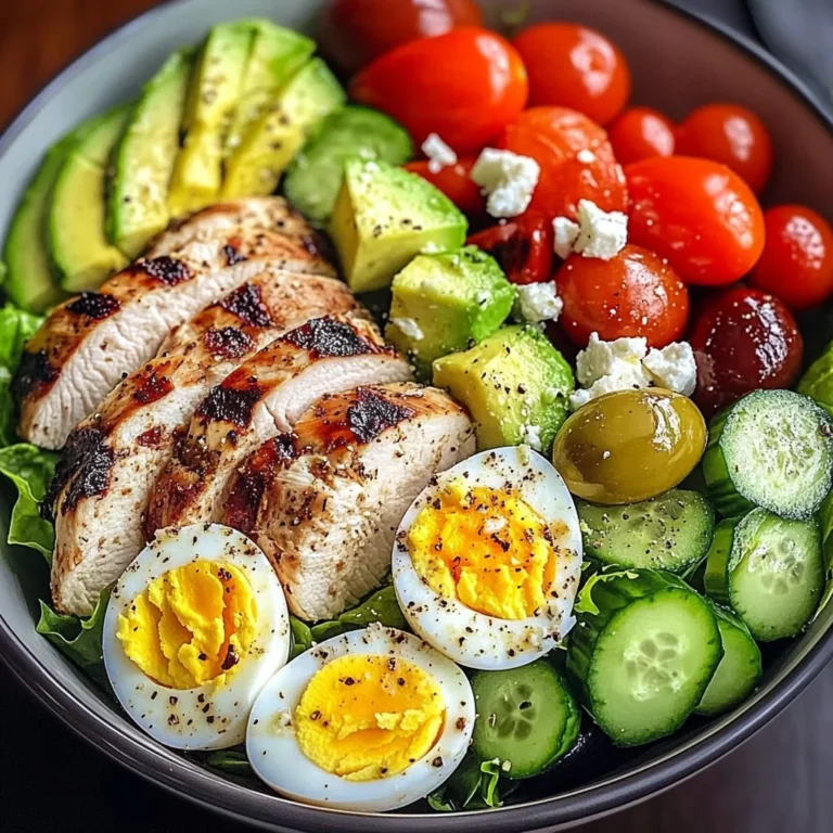 Mediterranean Chicken & Egg Salad Bowl with Avocado & Feta