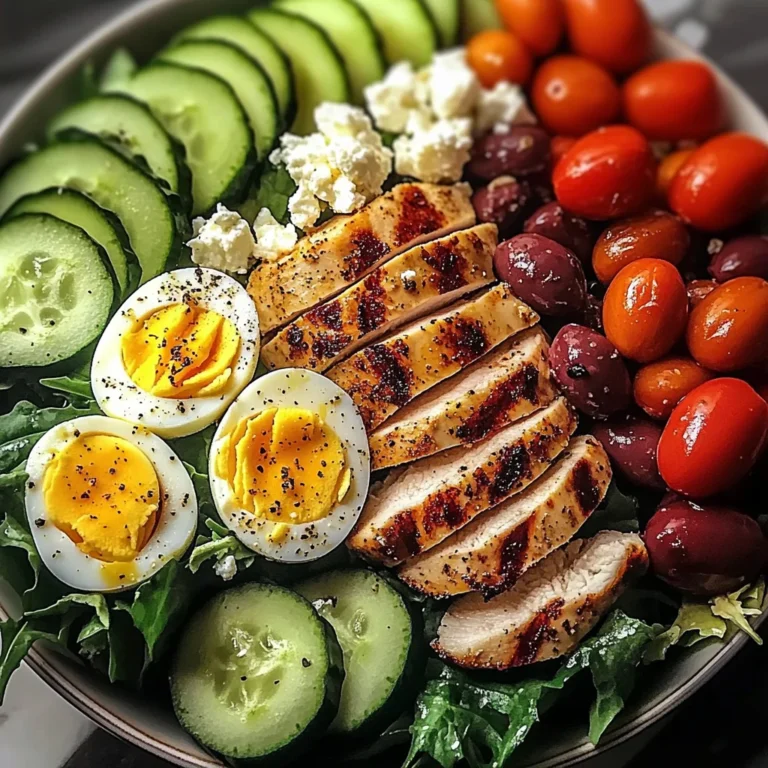 Mediterranean Power Salad with Grilled Chicken & Jammy Eggs