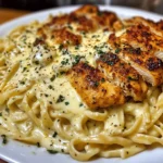 Mozzarella Alfredo Chicken Linguine with Parmesan Garlic