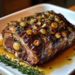 Slow-Roasted Lamb Shoulder with Garlic-Honey Mustard Glaze