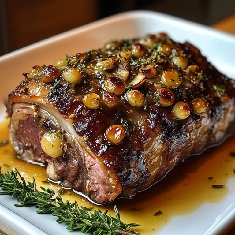 Slow-Roasted Lamb Shoulder with Garlic-Honey Mustard Glaze