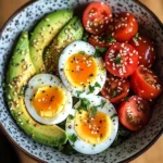 Soft-Boiled Eggs with Avocado & Cherry Tomato Salad