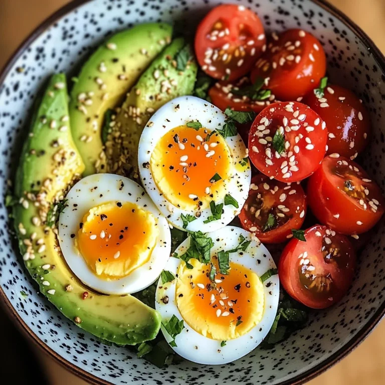 Soft-Boiled Eggs with Avocado & Cherry Tomato Salad