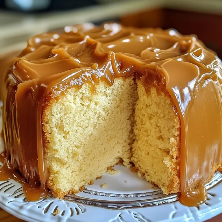 Sour Cream Pound Cake with Caramel Frosting